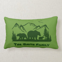 くまロッジの装飾の枕(個人化して下さい) ランバークッション