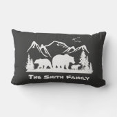 くまロッジの装飾の枕(個人化して下さい) ランバークッション (裏面)