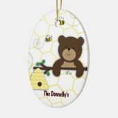 くま及びのまわりにのパーソナライズなクリスマスのオーナメント セラミックオーナメント (左)