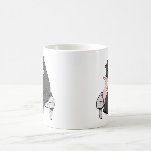 くま及びバニーのマグのかわいいくまおよびバニー愛マグ コーヒーマグカップ (中央)