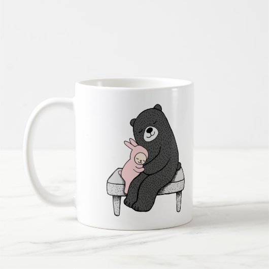 くま及びバニーのマグのかわいいくまおよびバニー愛マグ コーヒーマグカップ (左)