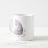 くま及びバニーのマグのくまおよびウサギは芸術のマグを愛します コーヒーマグカップ (正面左)