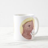 くま及びバニーの幸せなマグのかわいい動物の写実的なマグ コーヒーマグカップ (正面右)