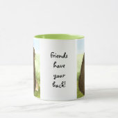 くま及びバニー-友人にあなたの背部があります! マグ (中央)