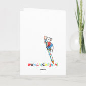 くま及び洗浄のたらい-子供の挨拶状 カード (裏面)