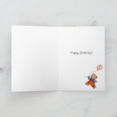 くま及び洗浄のたらい-子供の挨拶状 カード (内部)