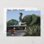 「くま家族」はカリフォルニアの郵便はがき訪問します ポストカード (正面/裏面)
