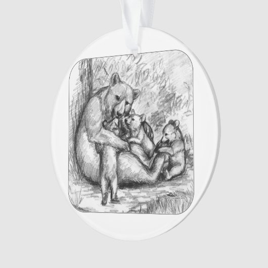 くま家族 オーナメント (正面)