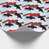 くま対雄牛の株式市場の概念 ラッピングペーパー (角)