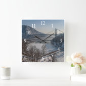 くま山橋 スクエア壁時計 (ホーム)