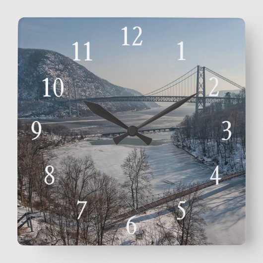 くま山橋 スクエア壁時計 (正面)