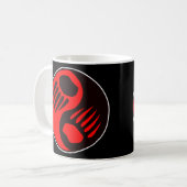 くま爪の陰陽の黒 コーヒーマグカップ (正面左)