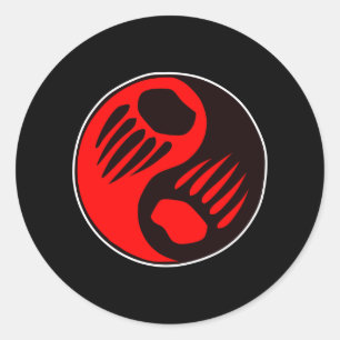 くま爪の陰陽の黒 ラウンドシール