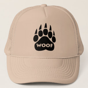 くま足のゲイプライドの帽子の"Woof"の文字 キャップ