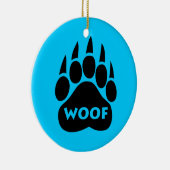 くま足ゲイプライドの"WOOF"の円形のクリスマスのオーナメント セラミックオーナメント (右)