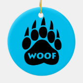 くま足ゲイプライドの"WOOF"の円形のクリスマスのオーナメント セラミックオーナメント (裏面)