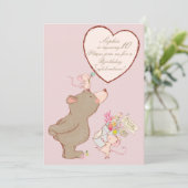 くま とねずみの子供の誕生日招待状 招待状 (スタンド正面)