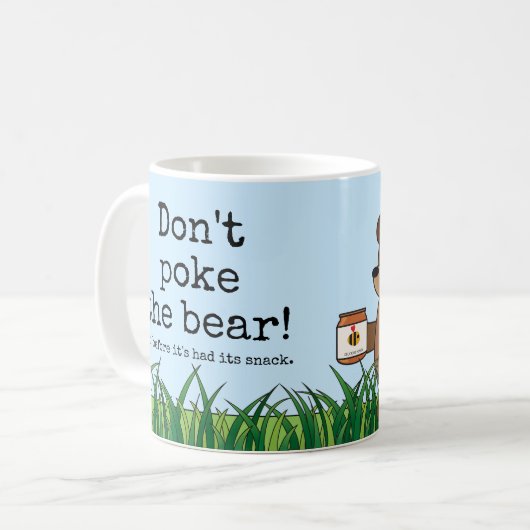 "くま"の眠いかわいいくまwの蜂蜜突かないで下さい コーヒーマグカップ (正面左)