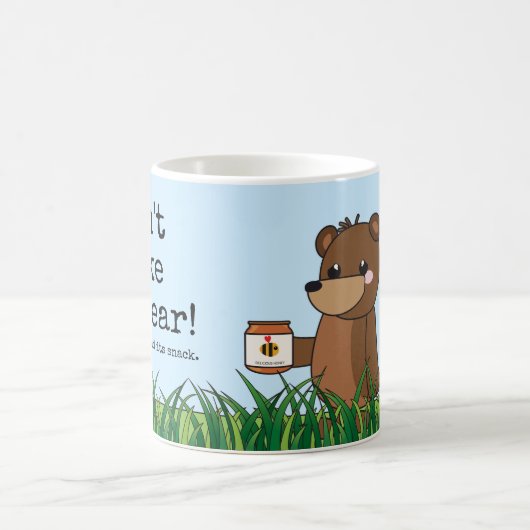 "くま"の眠いかわいいくまwの蜂蜜突かないで下さい コーヒーマグカップ (中央)