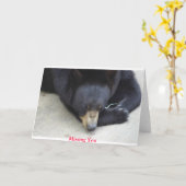 くま カード (黄色い花)