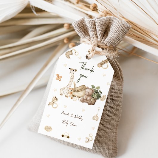 くま キリン おもちゃ 可愛い 産院 赤ちゃん シャワー ギフトタグ