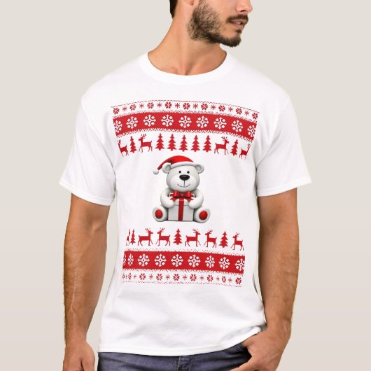 くま クリスマス クリスマス (1) Tシャツ (正面)
