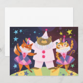 くま、狐、虎のピエロ クローン DIY ブランク 招待状 (正面/裏面)