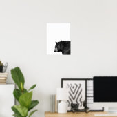 くま 黒 白 キャビン ぬいぐらむ 写真 ポスター (ホームオフィス)