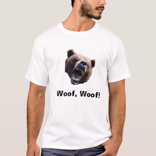 くま、Woof、Woof! Tシャツ (正面)