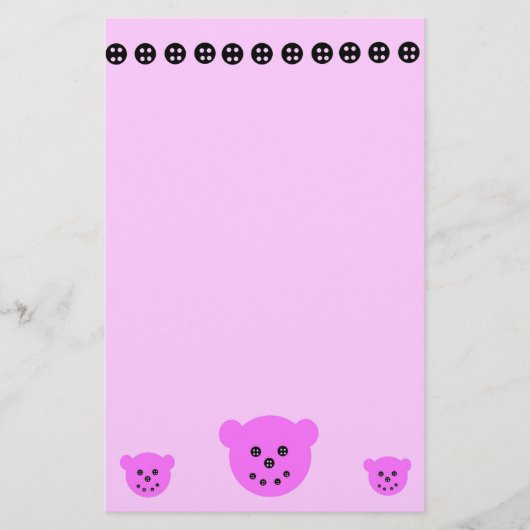 くまNは静止したボタンがかかります 便箋 (正面)