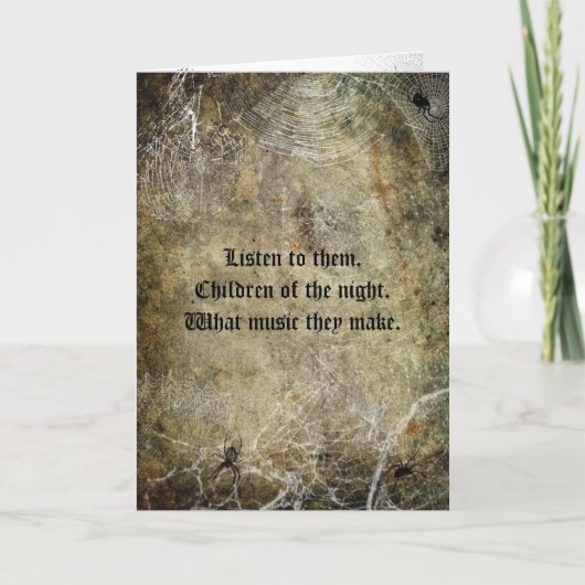 くもおよびくもの巣のハロウィンカード カード (正面)