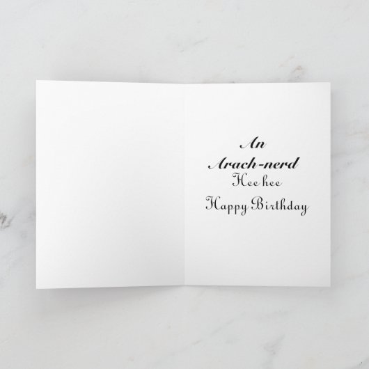 くもの冗談の誕生日 カード (内部)