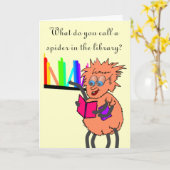 くもの冗談の誕生日 カード (黄色い花)