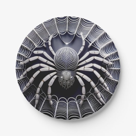 くもの巣おもしろいプレート ペーパープレート (正面)