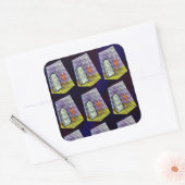 くもの巣からのスパイダーとRIPマーカーパターン スクエアシール (封筒)