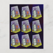 くもの巣からのスパイダーとRIPマーカーパターン ポストカード (正面)