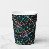 くもの巣と不気味怖いクローラーハロウィーン 紙コップ (裏面)