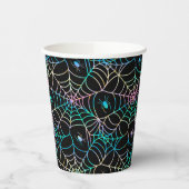 くもの巣と不気味怖いクローラーハロウィーン 紙コップ (左)