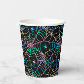 くもの巣と不気味怖いクローラーハロウィーン 紙コップ (正面)