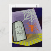 くもの巣とRIPマーカー付きスパイダー ポストカード (正面/裏面)