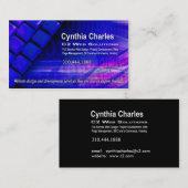 くもの巣のデザイン1の名刺のテンプレート(ロイヤルブルー) 名刺 (正面/裏面)