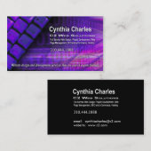 くもの巣のデザイン1の名刺のテンプレート(紫色) 名刺 (正面/裏面)