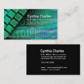 くもの巣のデザイン1の名刺のテンプレート(緑) 名刺 (正面/裏面)