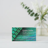 くもの巣のデザイン1の名刺のテンプレート(緑) 名刺 (スタンド正面)