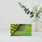 くもの巣のデザイン1の名刺のテンプレート(酸の緑) 名刺 (スタンド正面)