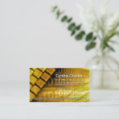 くもの巣のデザイン1の名刺のテンプレート(金ゴールド) 名刺 (スタンド正面)