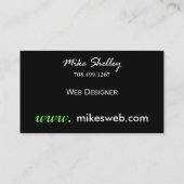 くもの巣のデザイン2の名刺のテンプレート(緑) 名刺 (裏面)