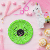 くもの巣のハロウィンのかわいいくも ペーパープレート (パーティー)