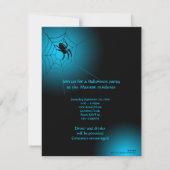 くもの巣のハロウィンの黒いくも 招待状 (裏面)