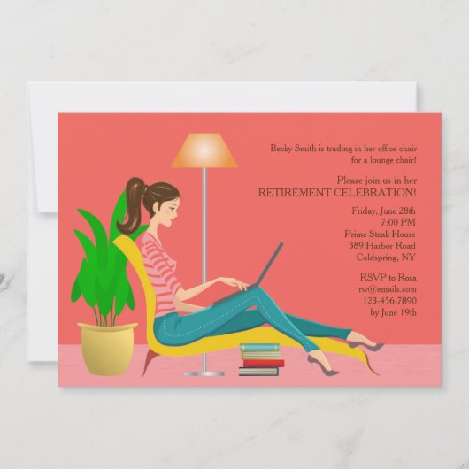 くもの巣の退職の招待状のサーフ 招待状 (正面)